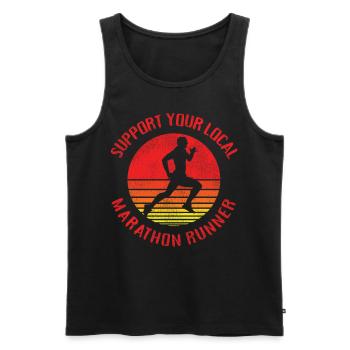 Running Runner Half Marathon Retro - Männer Premium Bio Tank Top - Schwarz - Vorne - Michal (187cm)