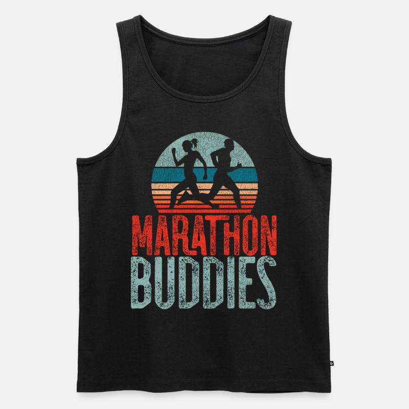 Running Runner Half Marathon - Männer Premium Bio Tank Top - Schwarz