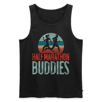 Running Runner Half Marathon - Männer Premium Bio Tank Top - Schwarz - Vorne - Michal (187cm)