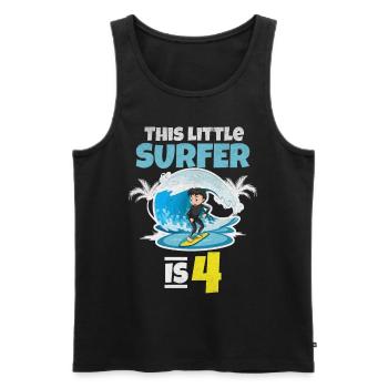 Surfing Boy - Dieser kleine Surfer ist 4 Jahre alt - Männer Premium Bio Tank Top - Schwarz - Vorne - AI Model Male 178 light (178cm)