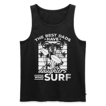 Surfer-Tochter Die besten Väter haben Töchter, die - Männer Premium Bio Tank Top - Schwarz - Vorne - Michal (187cm)