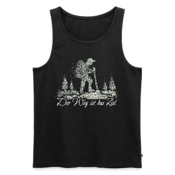 Der Weg ist das Ziel Wandern Wanderer Trekking - Männer Premium Bio Tank Top - Schwarz - Vorne - Michal (187cm)
