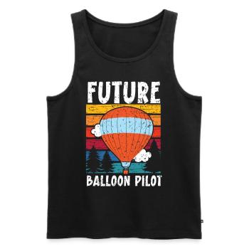 Future Balloon Pilot Hot Air Balloon Lover - Men's Premium Organic Tank Top - black - Front - Michal (187cm)