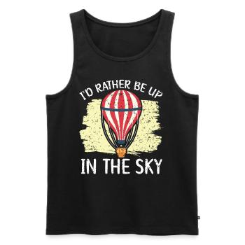 Je préfère être montgolfière douce dans le ciel - Débardeur bio Premium Homme - noir - Devant - Michal (187cm)