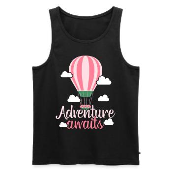 L’aventure attend Aerona, amateur de montgolfières - Débardeur bio Premium Homme - noir - Devant - Michal (187cm)