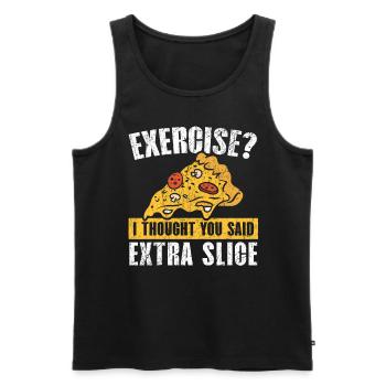 Übung Ich dachte, du hättest gesagt: Extra Slice P - Männer Premium Bio Tank Top - Schwarz - Vorne - Michal (187cm)