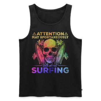 Surfer, auf den ich aufmerksam bin, kann spontan - Männer Premium Bio Tank Top - Schwarz - Vorne - AI Model Male 178 light (178cm)