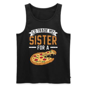 Je demanderais à ma sœur une pizza liebha - Débardeur bio Premium Homme - noir - Devant - Michal (187cm)