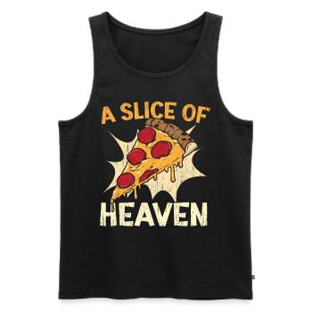 A Slice of Heaven Pizza Lovers Italian - Men's Premium Organic Tank Top - black - Front - Michal (187cm)
