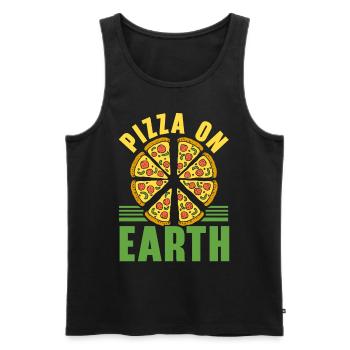 Pizza On Earth Pizza Lovers Cuisine italienne - Débardeur bio Premium Homme - noir - Devant - AI Model Male 178 light (178cm)