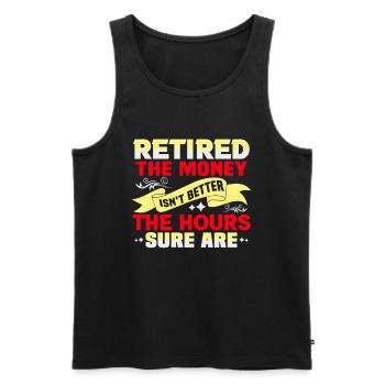 Retirement Gift idea Pension - Men's Premium Organic Tank Top - black - Front - AI Model Male 178 light (178cm)