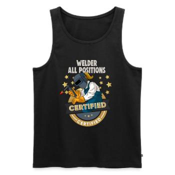 Welder slogan design for metal workers - Men's Premium Organic Tank Top - black - Front - Michal (187cm)
