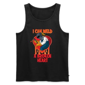 Welder Spruch Design for MetalWorkers - Men's Premium Organic Tank Top - black - Front - Michal (187cm)