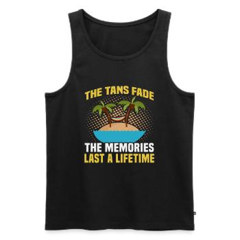 Strandurlaub am Meer Design Strandmotiv - Männer Premium Bio Tank Top - Schwarz - Vorne - Michal (187cm)