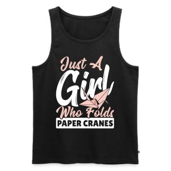 Just A Girl Who Folds Paper Cranes Origami Paper - Men's Premium Organic Tank Top - black - Front - AI Model Male 178 light (178cm)