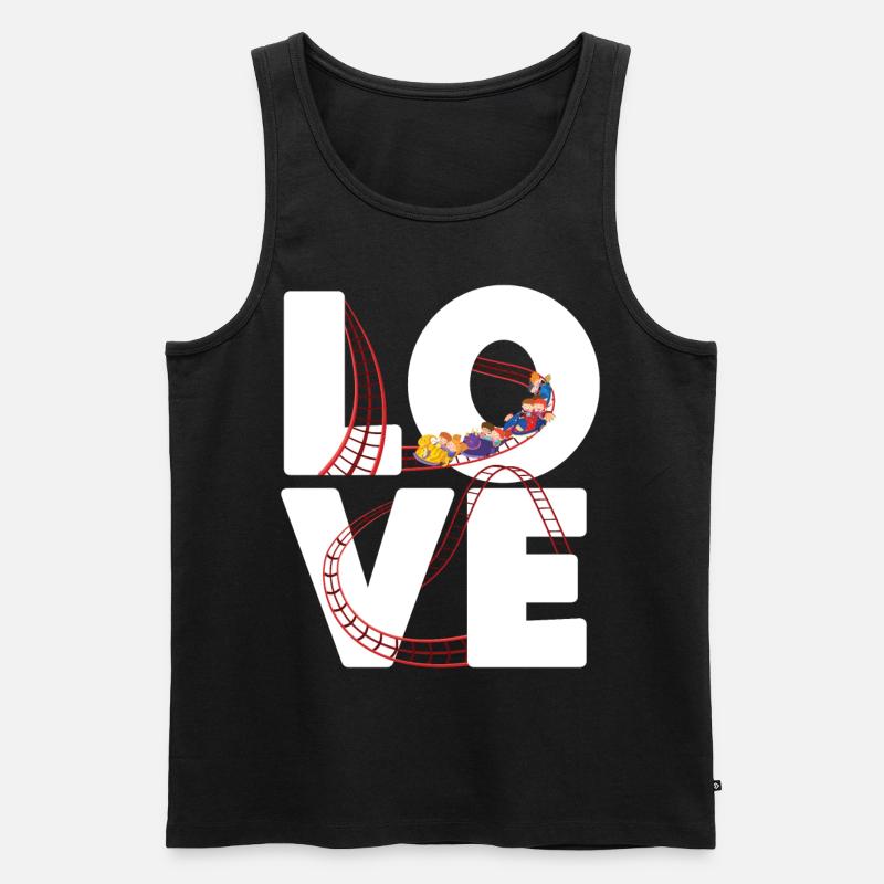Roller Coaster Love - Männer Premium Bio Tank Top - Schwarz