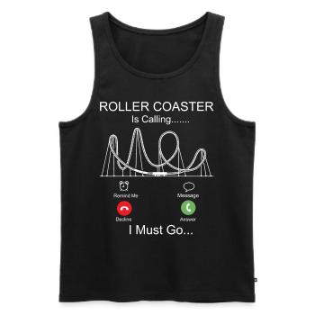 Roller Coaster Phone Display - Men's Premium Organic Tank Top - black - Front - AI Model Male 178 light (178cm)