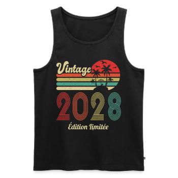 vintage 2028 Vintage Anniversaire Idée Cadeau 2028 - Débardeur bio Premium Homme - noir - Devant - Michal (187cm)