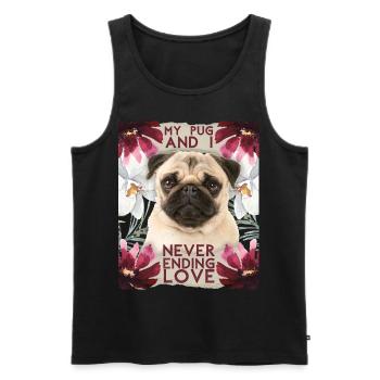 Pug dog, Pug-Dog funny saying - Men's Premium Organic Tank Top - black - Front - Michal (187cm)