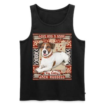 Jack Russell Terrier, Dog, Love Love - Men's Premium Organic Tank Top - black - Front - AI Model Male 178 light (178cm)