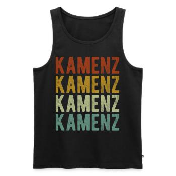 Kamenz Stadt Retro Vintage - Männer Premium Bio Tank Top - Schwarz - Vorne - AI Model Male 178 light (178cm)
