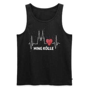 Ming Kölle Kölner Dom Herzschlag Kölnerin Kölsch - Männer Premium Bio Tank Top - Schwarz - Vorne - Michal (187cm)