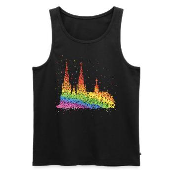 Cathédrale de Cologne Kölle Gay Rainbow Flag Pride - Débardeur bio Premium Homme - noir - Devant - Michal (187cm)