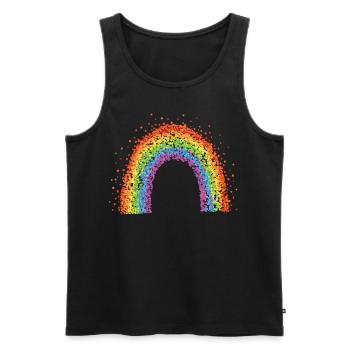 Rainbow Rainbow Flag Confetti Carnaval - Débardeur bio Premium Homme - noir - Devant - Michal (187cm)