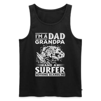 Opa und Surfer Nichts macht mir Angst - Water - Männer Premium Bio Tank Top - Schwarz - Vorne - AI Model Male 178 light (178cm)