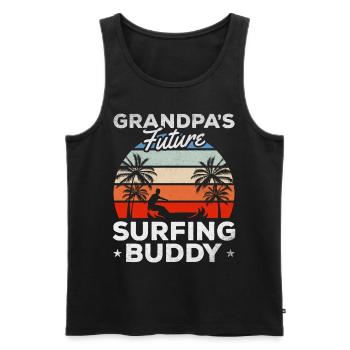 Surfer Surfboard Surfen Baby Opas Zukunft Surfing - Männer Premium Bio Tank Top - Schwarz - Vorne - AI Model Male 178 light (178cm)