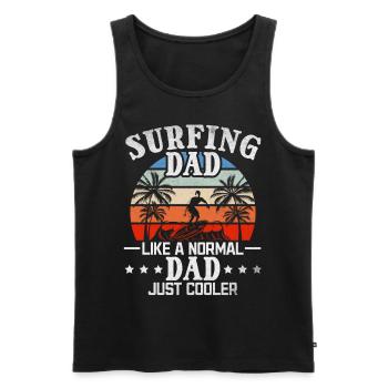Surfing Dad wie ein normaler Vater Just Cooler I - Männer Premium Bio Tank Top - Schwarz - Vorne - AI Model Male 178 light (178cm)