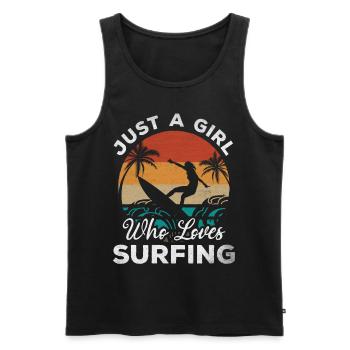 Surfing Girl - Just a girl who loves to surf - - Men's Premium Organic Tank Top - black - Front - Michal (187cm)