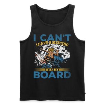 Surfing I can't I have a meeting with - Men's Premium Organic Tank Top - black - Front - Michal (187cm)