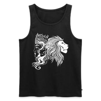 Löwe Löwin Königin Dunkle Kunst Gothic Leo Zodiac - Männer Premium Bio Tank Top - Schwarz - Vorne - Michal (187cm)