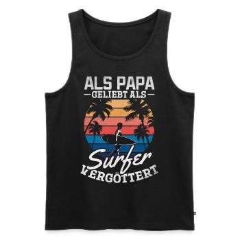 Als Papa geliebt als Surfer Vergöttert - Surfing - Männer Premium Bio Tank Top - Schwarz - Vorne - Michal (187cm)