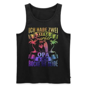 Surfing Opa Surfen Wellenreiten Surfbrett Surfing - Männer Premium Bio Tank Top - Schwarz - Vorne - AI Model Male 178 light (178cm)