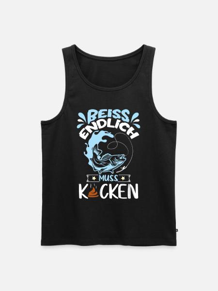 Angeln Fischen Angelrute - Männer Premium Bio Tank Top - Schwarz