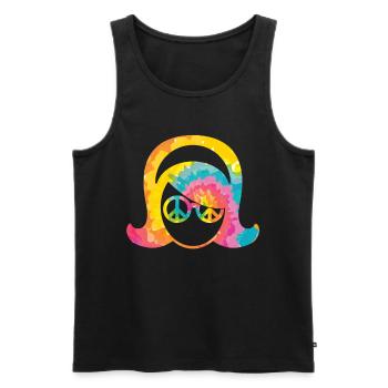 70s Seventies 1970s Party Outfit Peace 60s - Men's Premium Organic Tank Top - black - Front - Michal (187cm)