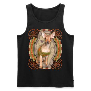 Chihuahua, dicton drôle, amour amour - Débardeur bio Premium Homme - noir - Devant - Michal (187cm)