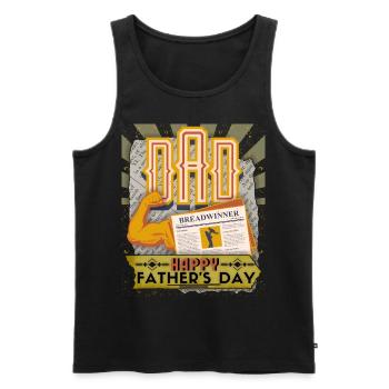 Dad, Father's Day, Vintage Happy Father's Day - Men's Premium Organic Tank Top - black - Front - Michal (187cm)