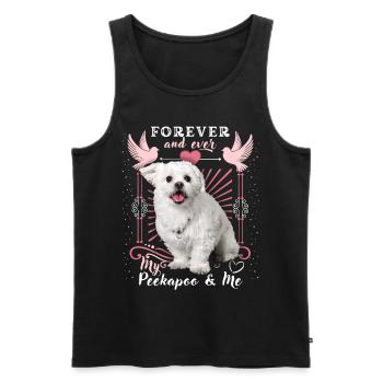 Peekapoo, Hund, Forever-Love, lustiger Spruch - Männer Premium Bio Tank Top - Schwarz - Vorne - AI Model Male 178 light (178cm)