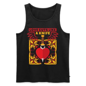 Love-Love, dicton amusant pour la Saint-Valentin - Débardeur bio Premium Homme - noir - Devant - Michal (187cm)