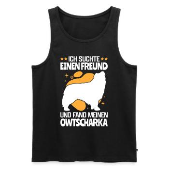 Fand meinen Owtscharka Kaukasischer Hund - Männer Premium Bio Tank Top - Schwarz - Vorne - Michal (187cm)