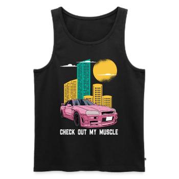 Sportwagen Auto Automobil - Männer Premium Bio Tank Top - Schwarz - Vorne - AI Model Male 178 light (178cm)