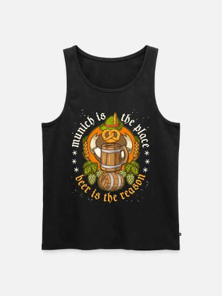 Beer, Munich, beer drinker - Men's Premium Organic Tank Top - black
