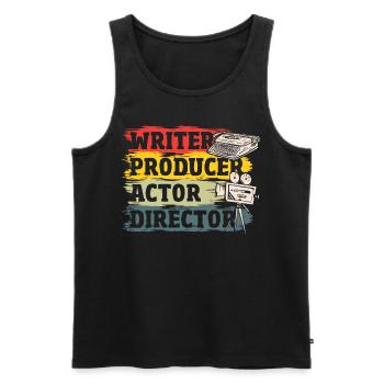 Scénariste Producteur Acteur Réalisateur Cinéaste - Débardeur bio Premium Homme - noir - Devant - AI Model Male 178 light (178cm)