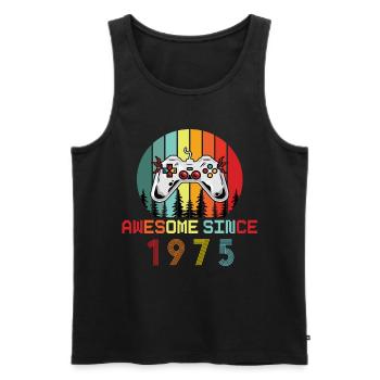 Awesome Since 1975 Geburtstag 1975 Vintage 1975 - Männer Premium Bio Tank Top - Schwarz - Vorne - Michal (187cm)