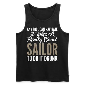 Catamaran sailing - Men's Premium Organic Tank Top - black - Front - AI Model Male 178 light (178cm)