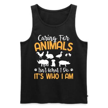 Animal Rights - Caring For Animals It's Who I Am - Männer Premium Bio Tank Top - Schwarz - Vorne - Michal (187cm)
