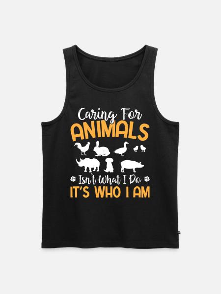 Animal Rights - Caring For Animals It's Who I Am - Men's Premium Organic Tank Top - black